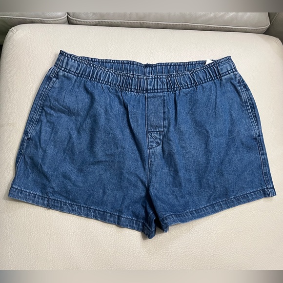 NWT - Zara Women’s Denim Relaxed Jogger Short - Size L - Picture 2 of 7